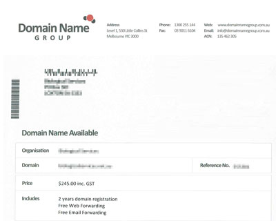 Domain name letter